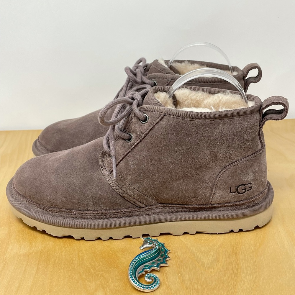 UGG Stormy Gray Neumel Lace Up Ankle Boots Sz 8